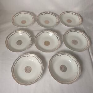 O&EG Royal Austria Berry Dessert Bowls 5.25" Vintage Gold Set of 8